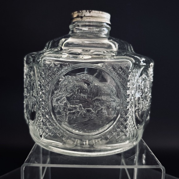 Vintage Lamplight Farms Oil Lamp Base Horse & Buggy Scene Clear Glass - Picture 4 of 8